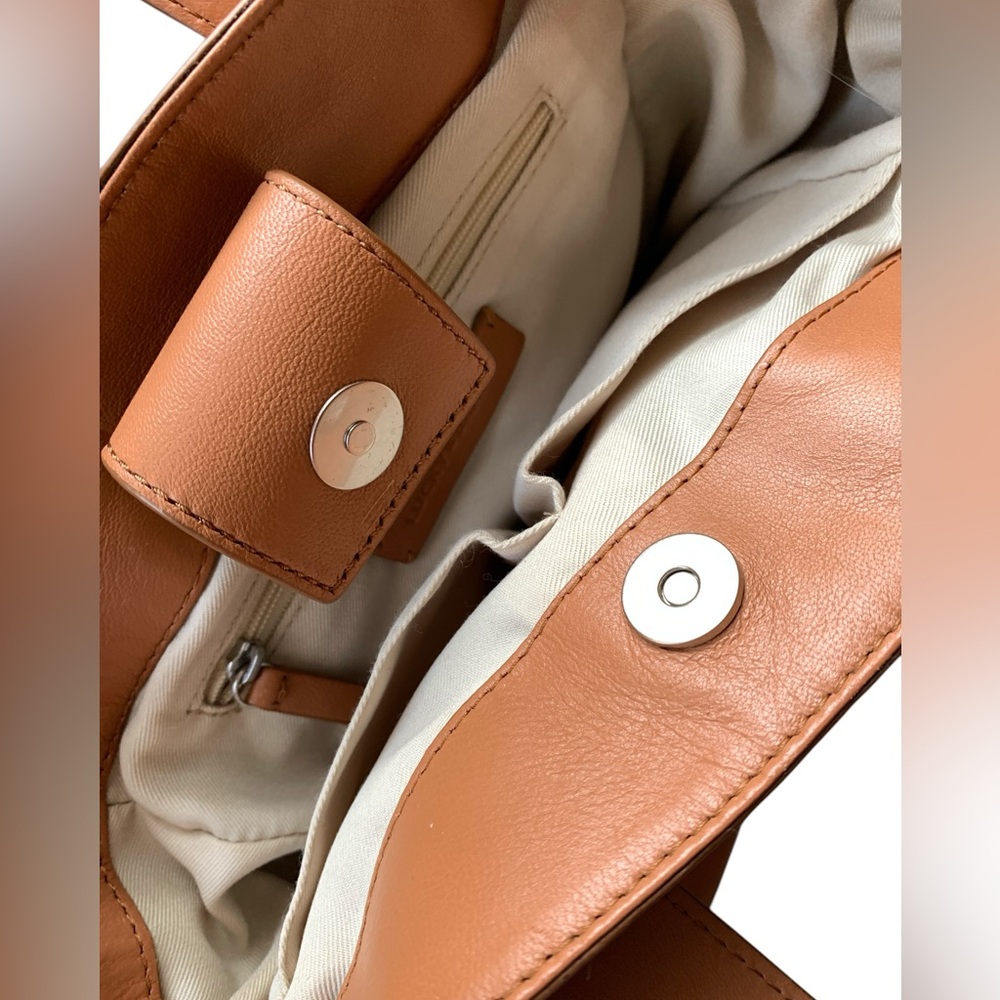 Lucky Brand Women's Leather Hahn Mini Tote Handbag Purse Crossbody Cognac Brown - Picture 10 of 16